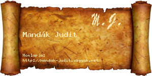 Mandák Judit névjegykártya